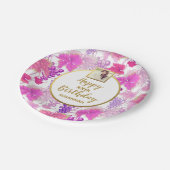 ワインテイスティング、ヴィンテージ・グレープつる植物、誕生日写真 ペーパープレート (アングル)