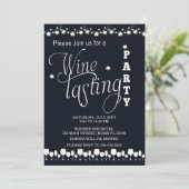 ワインテイストパーティの招待状白黒 招待状 (スタンド正面)