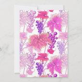 ワインテイストパープルグレープつる植物誕生日写真 招待状 (裏面)