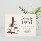 ワインテイストブライダルシャワー招待状素朴ワイナリー 招待状 (スタンド正面)