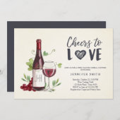 ワインテイストブライダルシャワー招待状素朴ワイナリー 招待状 (正面/裏面)