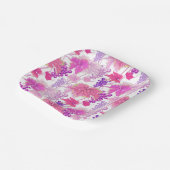 ワインテイストヴィンテージピンクパープルグレープつる植物 ペーパープレート (傾斜あり)