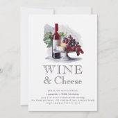 ワインテスティングチーズワイナリーパーティー50誕生日 招待状 (正面)