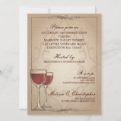 ワインテーエレガントマードカップルズウェディングシャワー 招待状 (裏面)