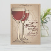 ワインテーエレガントマードカップルズウェディングシャワー 招待状 (スタンド正面)