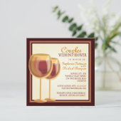ワインテーエレガントマードカップルズウェディングシャワー 招待状 (スタンド正面)