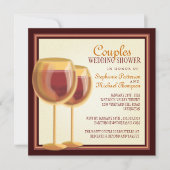 ワインテーエレガントマードカップルズウェディングシャワー 招待状 (正面)