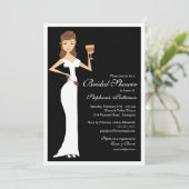 ワインテーマのブライズシャワーお祝い招待状 招待状 (スタンド正面)