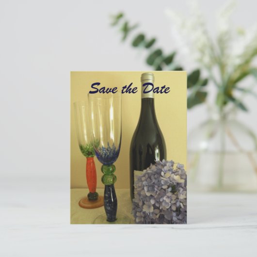 ワインテーマの保存日付ポストカード 案内ポストカード (スタンド正面)