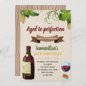 ワインテーマパーティーの招待 招待状 (正面/裏面)