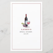 ワインテーマブライダルビンゴシャワーゲーム (裏面)