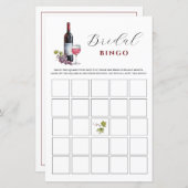 ワインテーマブライダルビンゴシャワーゲーム (正面/裏面)