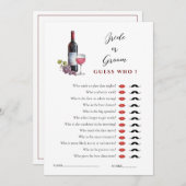 ワインテーマ彼は彼女はブライダルシャワーゲームを言った 招待状 (正面/裏面)