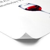 ワインテーマ誕生日パーティー歓迎サイン – Burgundy ポスター (角)