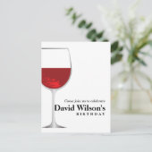 ワインテーマ，メンズバースデーハガキ招待状 インビテーションポストカード (スタンド正面)