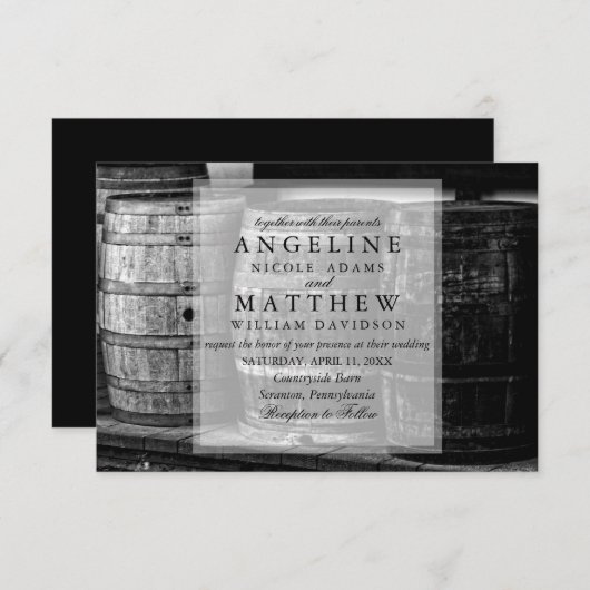 ワインテ素朴ーマドワインヤード結婚式招待状 招待状 (正面/裏面)