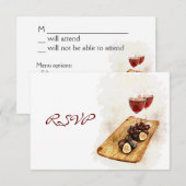 ワインディナーお祝いの出欠確認 出欠カード (正面/裏面)