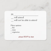ワインディナーお祝いの招待状 出欠カード (裏面)
