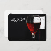 ワインディナーお祝いの招待状 出欠カード (正面/裏面)