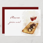 ワインディナーお祝いの招待 招待状 (正面/裏面)