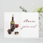 ワインディナーお祝いの招待 招待状 (スタンド正面)