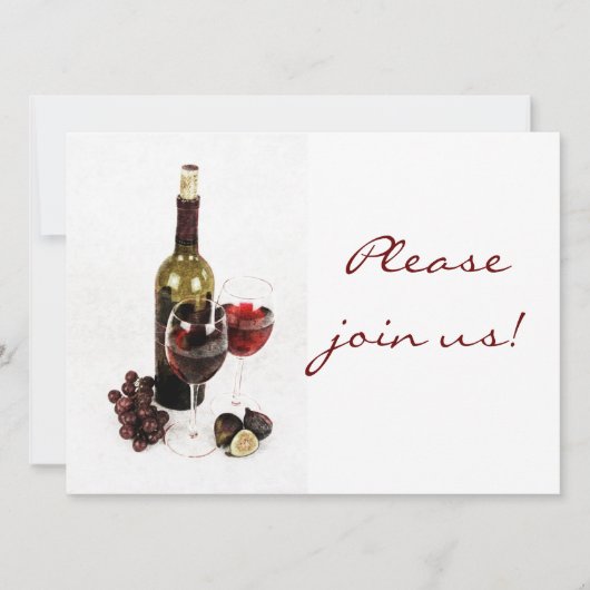 ワインディナーお祝いの招待 招待状 (正面)