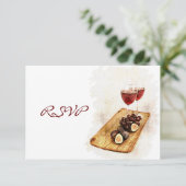 ワインディナーお祝いの返信 出欠カード (スタンド正面)