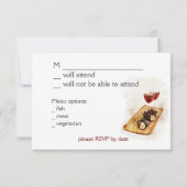 ワインディナーお祝いの返信 出欠カード (裏面)