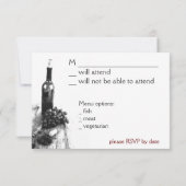 ワインディナー出欠カード 出欠カード (裏面)