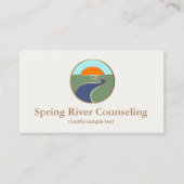 ワインディング川サンセットホライズンカウンセラーのロゴ 名刺 (正面)