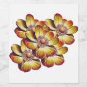 ワインデザインの花ボトル ワインラベル (シングルラベル)