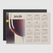 ワインデザイン 2026年 カレンダー マグネットカード (正面/裏面)