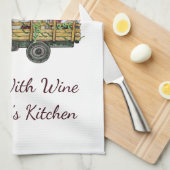 ワイントラックの小人と一緒に料理する キッチンタオル (四つ折り)