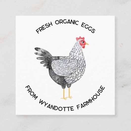 ワインドットチキンファーム卵QRコード スクエア名刺 (正面)