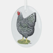 ワインドット：シルバーレースのヘン ガラスオーナメント (正面左)