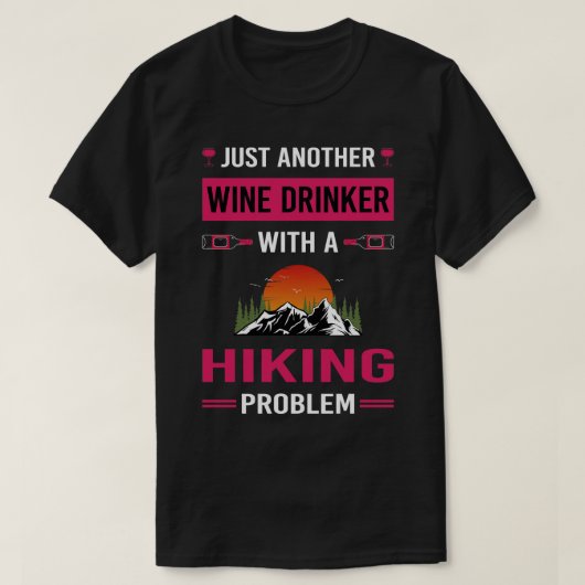 ワインドライカーハイキングハイキングハイカー Tシャツ (デザイン正面)