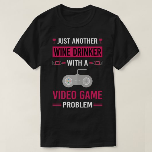 ワインドリンカービデオゲームゲームゲームゲーマー Tシャツ (デザイン正面)