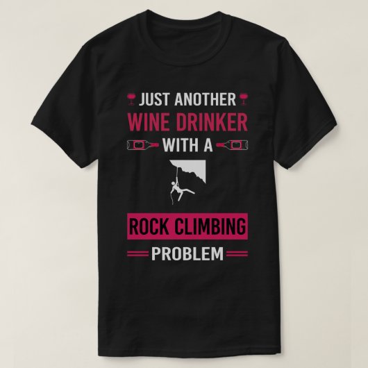 ワインドリンカーロック登山登りクライマー Tシャツ (デザイン正面)