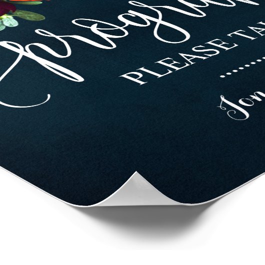 ワインナビーの結婚式プログラム看板 ポスター (角)