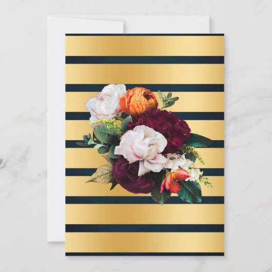 ワインネイビーバブル&バーボンアダルト誕生日 招待状 (裏面)