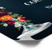 ワインネイビーバブル&ブレウズウェルカムカップル結婚ズ ポスター (角)