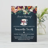 ワインネイビーラブイズブルーイング茶ブライダルシャワー招待状 シーズンカード (スタンド正面)