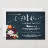 ワインネイビー我々はまだ結婚の記念日を行う 招待状 (正面)