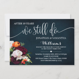 ワインネイビー我々はまだ結婚の記念日を行う 招待状