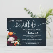 ワインネイビー我々はまだ結婚の記念日を行う 招待状 (スタンド正面)