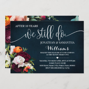 ワインネイビー我々はまだ結婚の記念日を行う 招待状