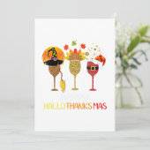 ワインハロサンクスハローウィーンクリスマスサンクスサンクスギヴィ サンキューカード (スタンド正面)