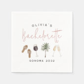 ワインハン国カスタマイズされたブライズパーティー スタンダードカクテルナプキン (正面)