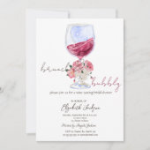 ワインバラグリッタードリップスブランチバブル 招待状 (正面)