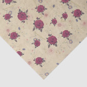 ワインバラパターンレッドブラウンヴィンテージファミリー名 薄葉紙 (詳細)